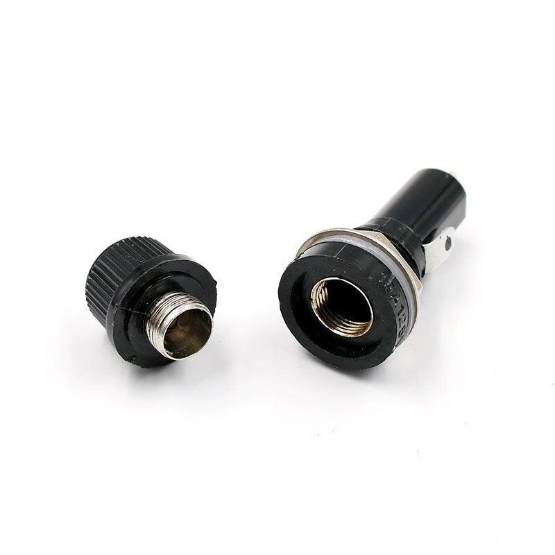 5pcs/lot 6*30mm glass fuse holders 6x30 black insurance tube socket fuse holder for 6*30 insurance Panel Mount Fuse Holder.