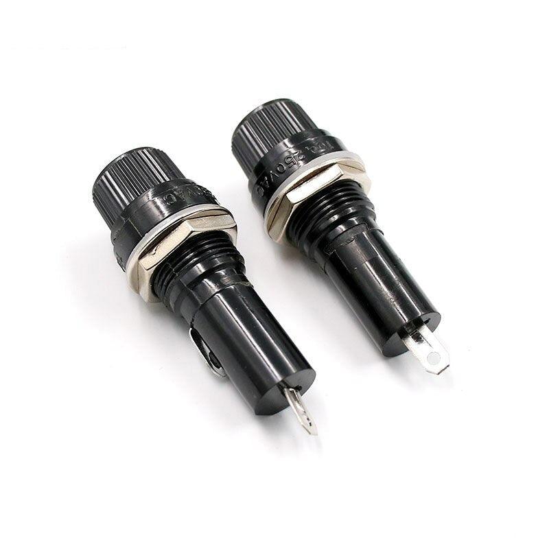 5pcs/lot 6*30mm glass fuse holders 6x30 black insurance tube socket fuse holder for 6*30 insurance Panel Mount Fuse Holder.