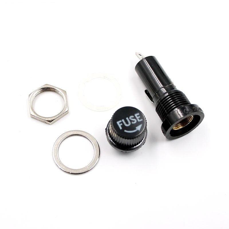 5pcs/lot 6*30mm glass fuse holders 6x30 black insurance tube socket fuse holder for 6*30 insurance Panel Mount Fuse Holder.