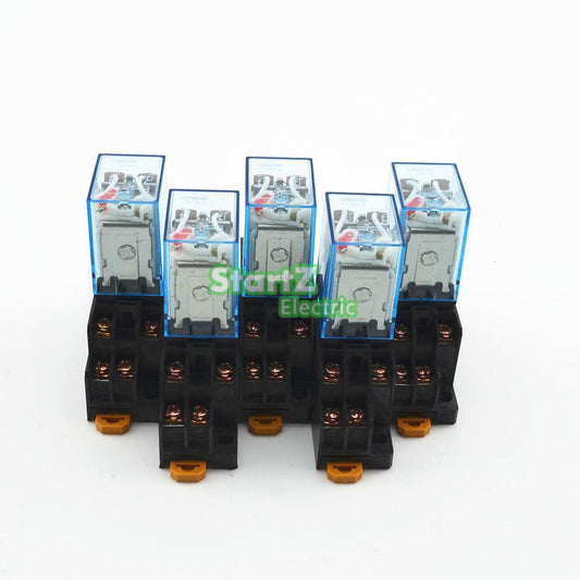 5Pcs/lot MY2NJ Mini relay | 5A DC24V 8PIN Coil DPDT With  Socket Base.