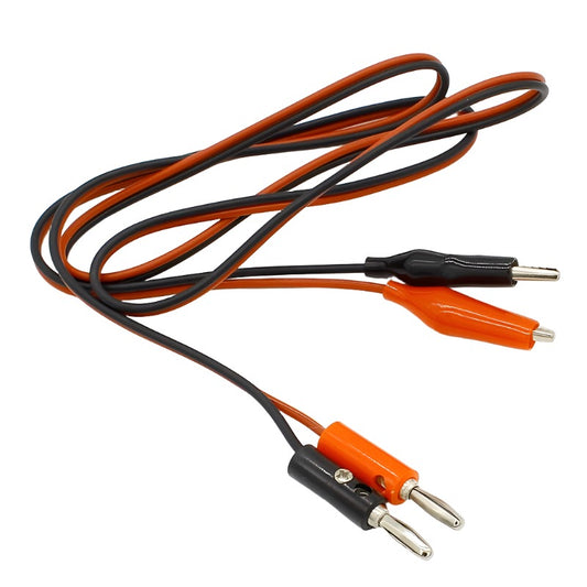 4mm Injection Banana Plug To Shrouded Copper Electrical Clamp Alligator Clip Test Cable Leads 1M For Testing Probe.