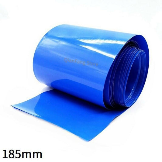 PVC Heat Shrink Tube 185mm Width Blue Protector Shrinkable Cable Sleeve Sheath Pack Cover for 18650 Lithium Battery Film Wrap.