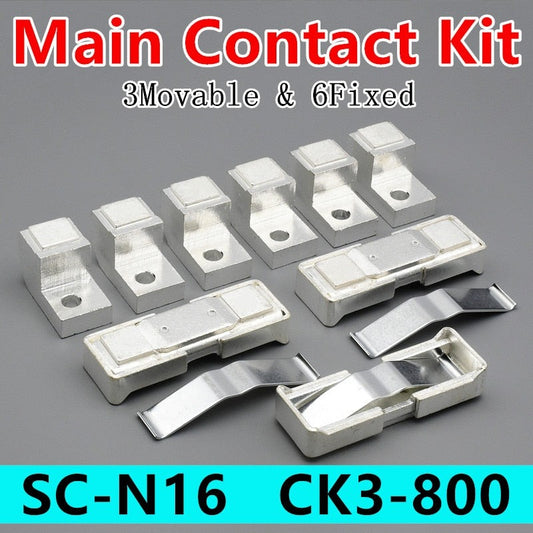 Main Contact Kit for Magnetic Contactor SC-N16 / CK3-800 Replacement Accessories Silver Contacts.