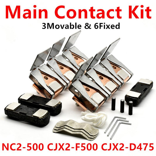 Main Contact Kit For NC2-500 CJX2-F500 CJX2-D475 Moving And Fixed Contacts Contactor Spare Parts.