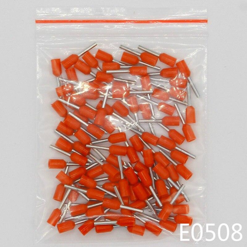 E0508 Tube insulating Insulated terminals 0.5MM2 Cable Wire Connector Insulating Crimp Terminal 100PCS/Pack Connector E-.