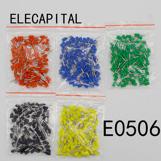 E0506 Tube insulating Insulated terminals 0.5MM2 Cable Wire Connector 100PCS/Pack Insulating Crimp Terminal Connector E-.