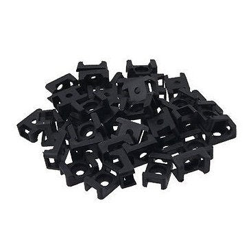 Black 4.5mm Width Cable Tie Base Saddle Type Mount Wire Holder 100Pcs.