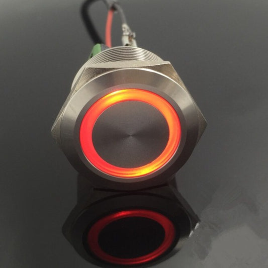 1NO 1NC 25mm Stainless Steel Latching LED Push Button Switch.