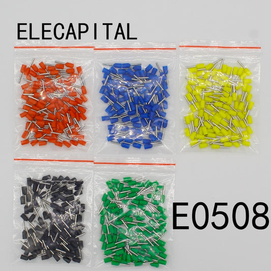 E0508 Tube insulating Insulated terminals 0.5MM2 Cable Wire Connector Insulating Crimp Terminal 100PCS/Pack Connector E-.