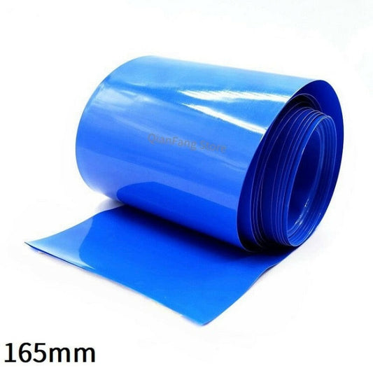 PVC Heat Shrink Tube 165mm Width Blue Protector Shrinkable Cable Sleeve Sheath Pack Cover for 18650 Lithium Battery Film Wrap.