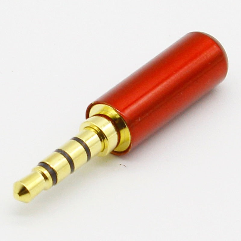 7pcs Copper Gold Plated 1/8&quot; 3.5mm Male Mini Jack Plug soldering 4 pole plug Repair Headphone Cable Solder.
