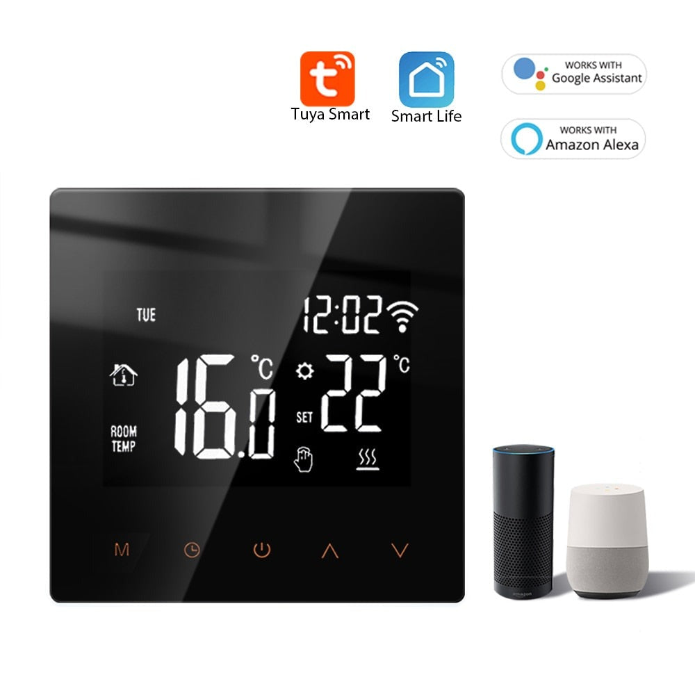 TUYA Smart Gas Boiler Wireless WIFI RF Thermostat and 6 Sub-Chamber Hub  Controller Central for Floor Heating Cable/ Heat Mat