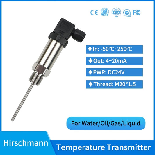Industrial RDT Temperature Transducer 4-20mA Output Temperature Sensor PT100 Temperature Transmitter Price.