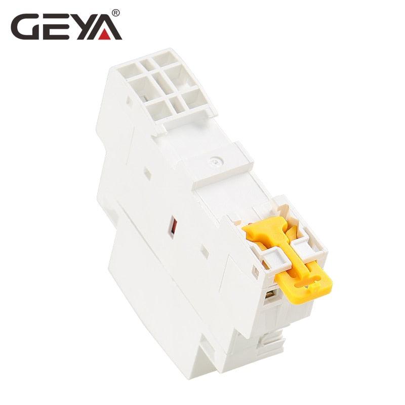 GEYA Din Rail Type Household Modular Contactor 2P 16A  20A 25A 2NC 2NO 1NO1NC 50/60Hz Automatic AC Contactor.