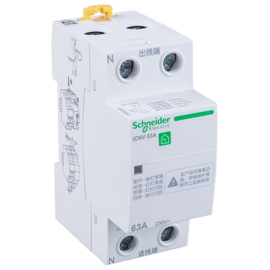 Schneider Electric Acti-9 ICNV 2P 32A 40A 50A 63A Self-Recovery Over Voltage Protector Relay.