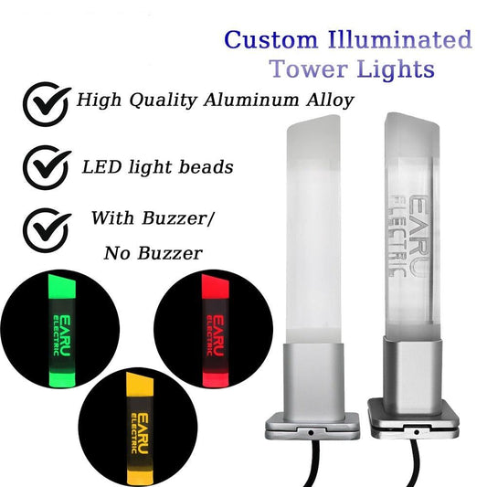 Aluminum Machine Safety Indicator Light Be With Buzzer LED Signal Light Three-color Tower Light Foldable 24V Customizable Logo.