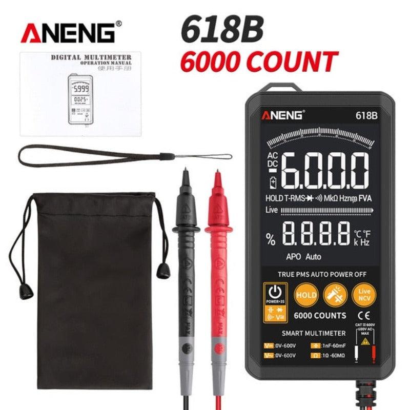 ANENG- 618C Digital Multimeter Smart Touch DC Analog Bar| Professional Transistor Capacitor NCV Testers Meter.