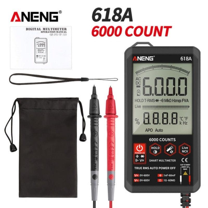 ANENG- 618C Digital Multimeter Smart Touch DC Analog Bar| Professional Transistor Capacitor NCV Testers Meter.
