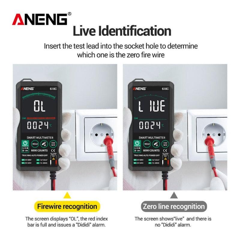 ANENG- 618C Digital Multimeter Smart Touch DC Analog Bar| Professional Transistor Capacitor NCV Testers Meter.