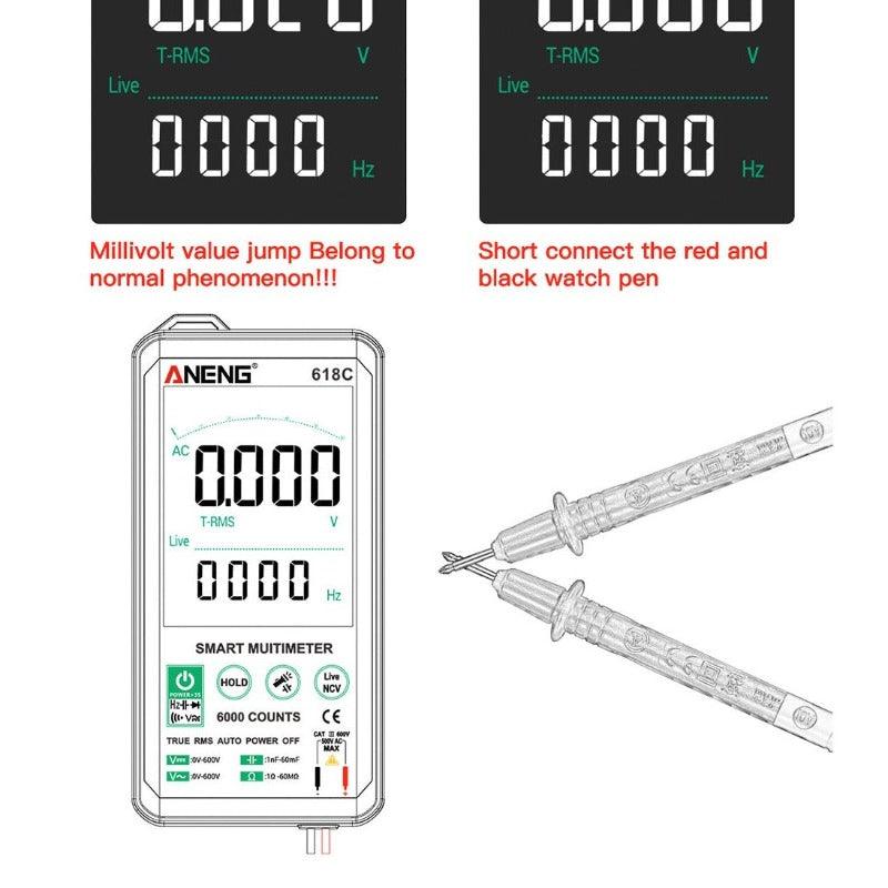 ANENG- 618C Digital Multimeter Smart Touch DC Analog Bar| Professional Transistor Capacitor NCV Testers Meter.