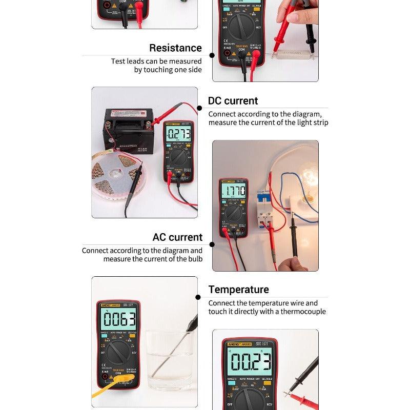ANENG- AN8009 Digital Multimeter Transistor Testers| Capacitor True-RMS Tester.