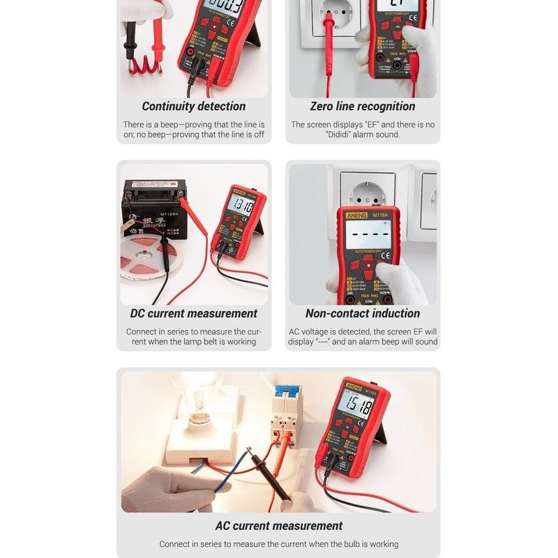 ANENG- M118A Digital Mini Multimeter Tester Auto Mmultimetro| True Rms Tranistor Meter.
