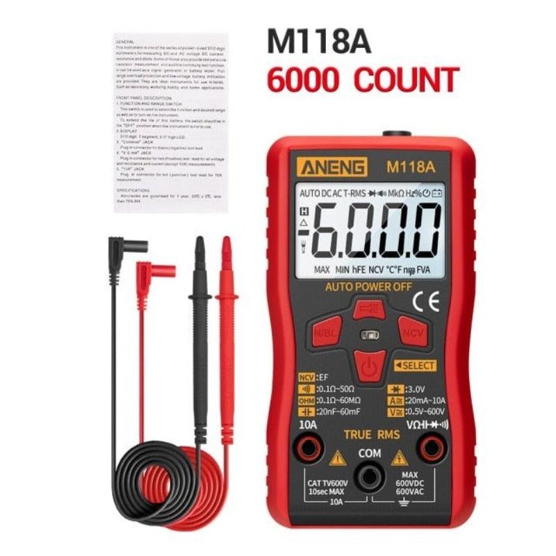 ANENG- M118A Digital Mini Multimeter Tester Auto Mmultimetro| True Rms Tranistor Meter.