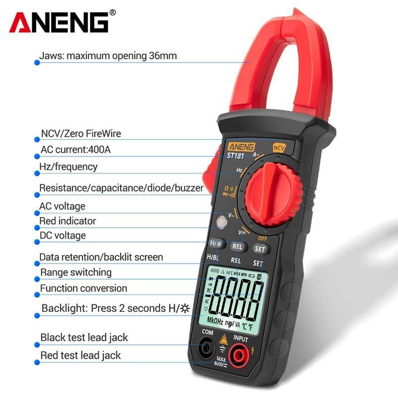 ANENG- ST181 Clamp Meter| DC/AC Current 4000 Counts Ohm Test.