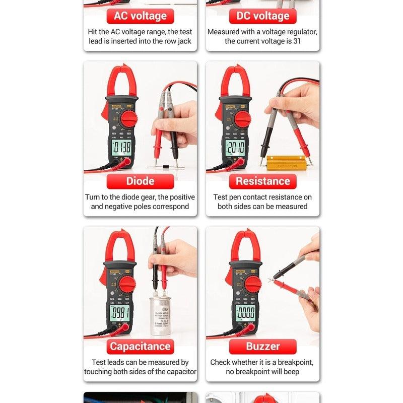 ANENG- ST181 Clamp Meter| DC/AC Current 4000 Counts Ohm Test.