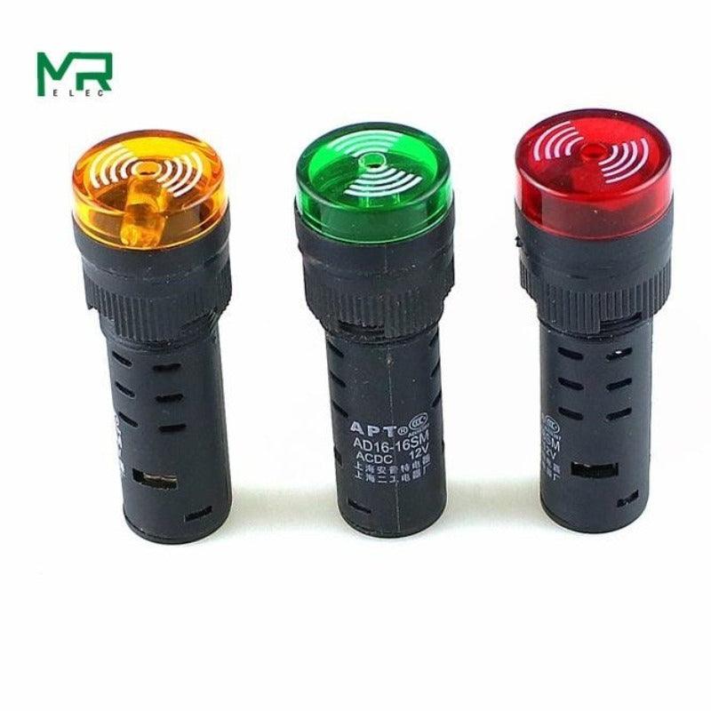 Best Sellers Buzzer AD16-16SM 12V 24V 220V| 16mm sound and light flashing buzzer alarm AD16-16SM.current indicator led