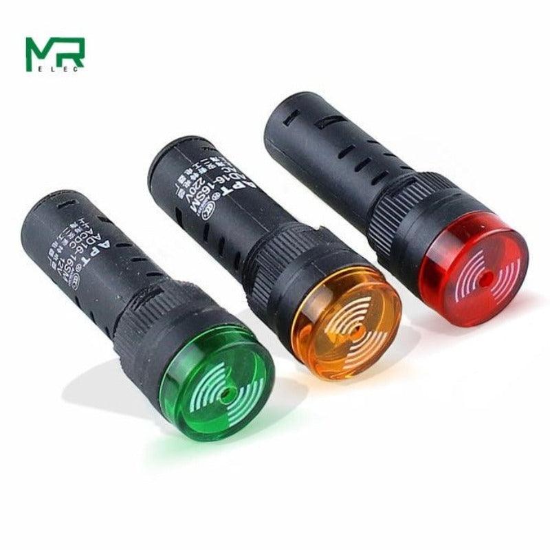 Best Sellers Buzzer AD16-16SM 12V 24V 220V| 16mm sound and light flashing buzzer alarm AD16-16SM.current indicator led