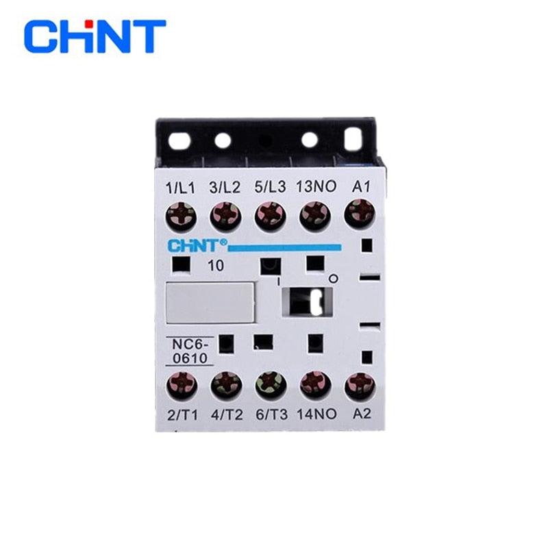 chint contactor,CHINT AC Contactor NC6-0610 6A 1NO AC220V 24V 380V Normally Open