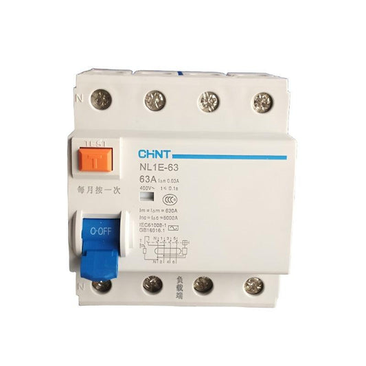 CHINT NL1E-63 3P+N 4P 63A 40A 25A 30MA RCCB 50HZ/60HZ  Electronic Electric Leakage Breaker Residual current protection.