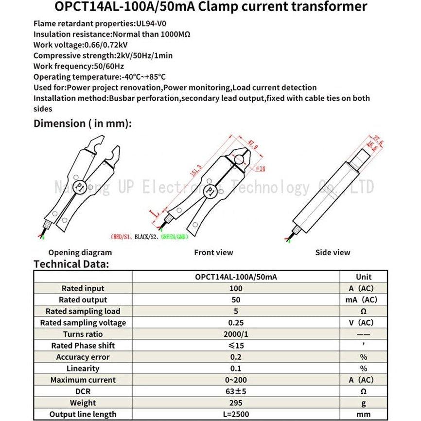 2000/1 clamp on current transformer