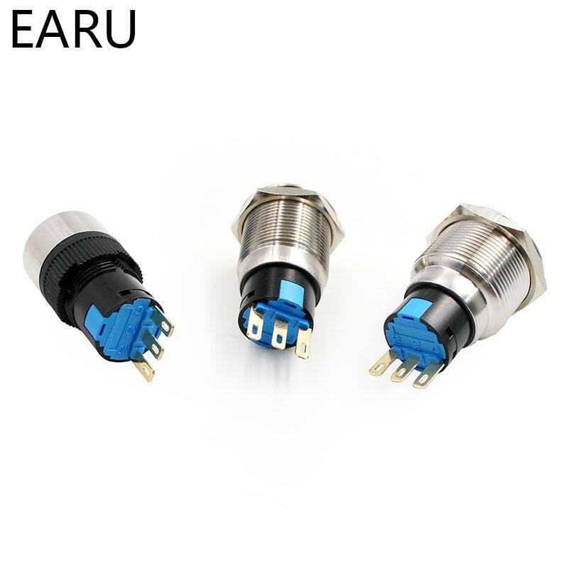 EARU-16mm 19mm 22mm Waterproof Stainless Steel Lock Key Knob Rotary Switch.