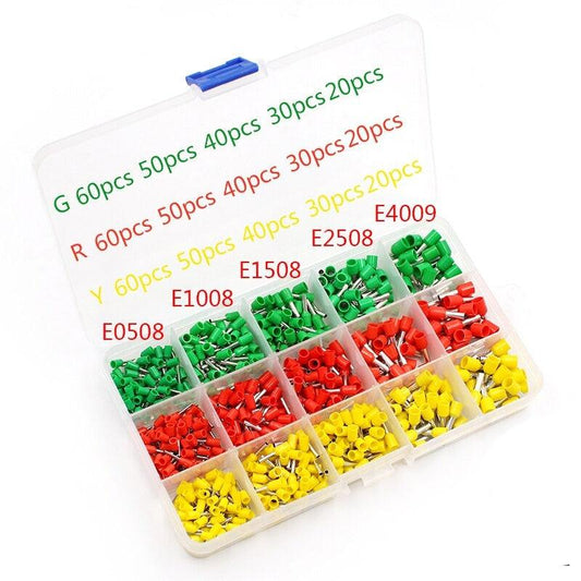 EARU- 600pcs/lot 3 Colors 15 Types Tube insulating Terminals Connector|  22~12AWG.