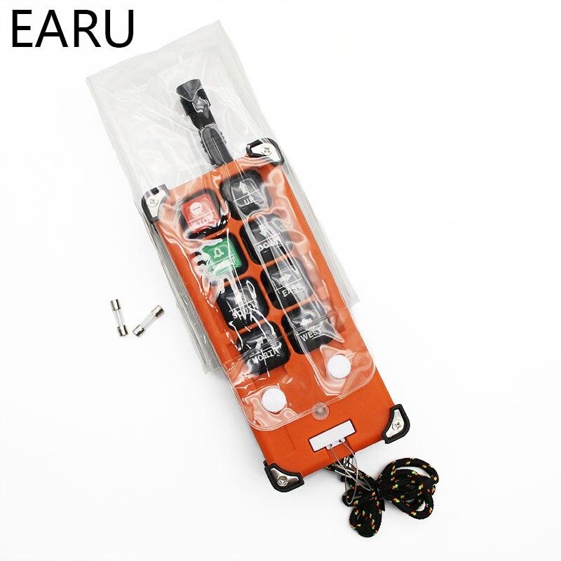 EARU- F21-E1B Transmitter + Receiver 220V 380V 110V 12V 24V Industrial Remote Emergency Stop Button Lift Crane Drive.