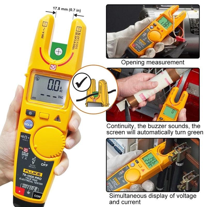 FLUKE T6-1000 PRO Clamp Ammeters 1000V AC/DC Non-Contact Voltage Clamp Meter Continuous Current Electrical Tester True RMS.