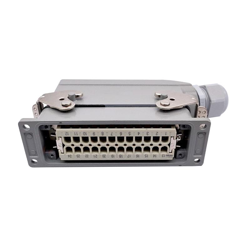 24pin connector plug,Heavy Duty Connectors HDC-HE-024-1/2/3/4 F/M 24pin Industrial rectangular Aviation connector plug 16A 500V Screw connection