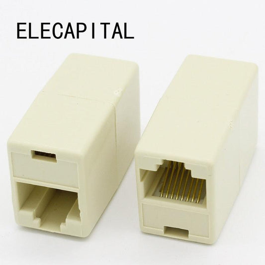 IMC Hot 10 Pcs RJ45 8P8C Double Ports Female Plug Telephone Connector.
