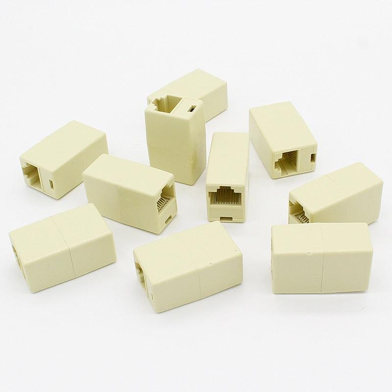 IMC Hot 10 Pcs RJ45 8P8C Double Ports Female Plug Telephone Connector.