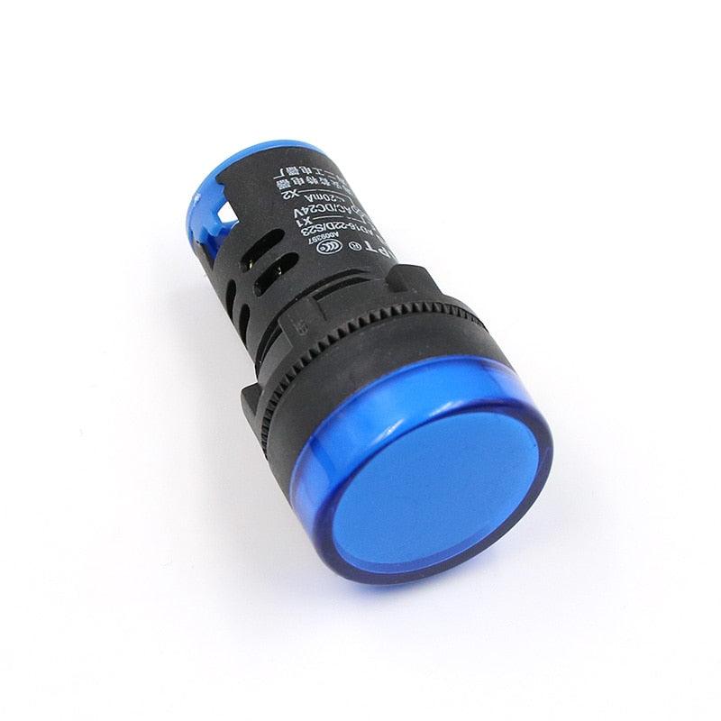 Indicator Signal Lamp Light Waterproof ad16-22ds 22mm AC/DC 12V 24V 110V 220V 380V Red Green Yellow Blue White LED Bulbs 20mA.current indicator led