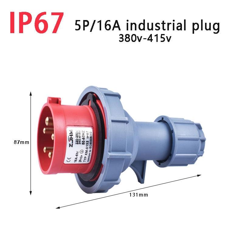 ip67 industrial socket,IP67 NEW Industrial Plug and Socket 16A 32A 3 Pin 4 Pin 5 Pin  Wall Mounted Socket Panel Mounted Coupler 220V 380V 415V,new industrial plug and socket 3p 230v