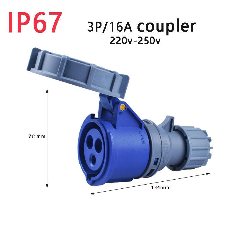 industrial plug socket,IP67 NEW Industrial Plug and Socket 16A 32A 3 Pin 4 Pin 5 Pin  Wall Mounted Socket Panel Mounted Coupler 220V 380V 415V,new industrial plug and socket 3p 230v