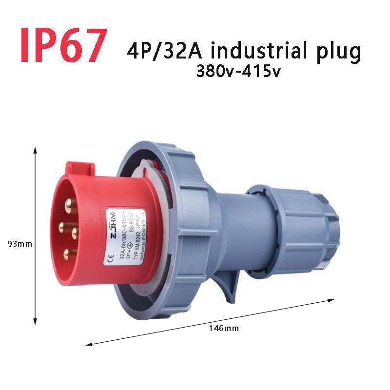 IP67 NEW Industrial Plug and Socket 16A 32A 3 Pin 4 Pin 5 Pin  Wall ,IP67 NEW Industrial Plug and Socket 16A 32A 3 Pin 4 Pin 5 Pin  Wall Mounted Socket Panel Mounted Coupler 220V 380V 415V,new industrial plug and socket 3p 230vMounted.