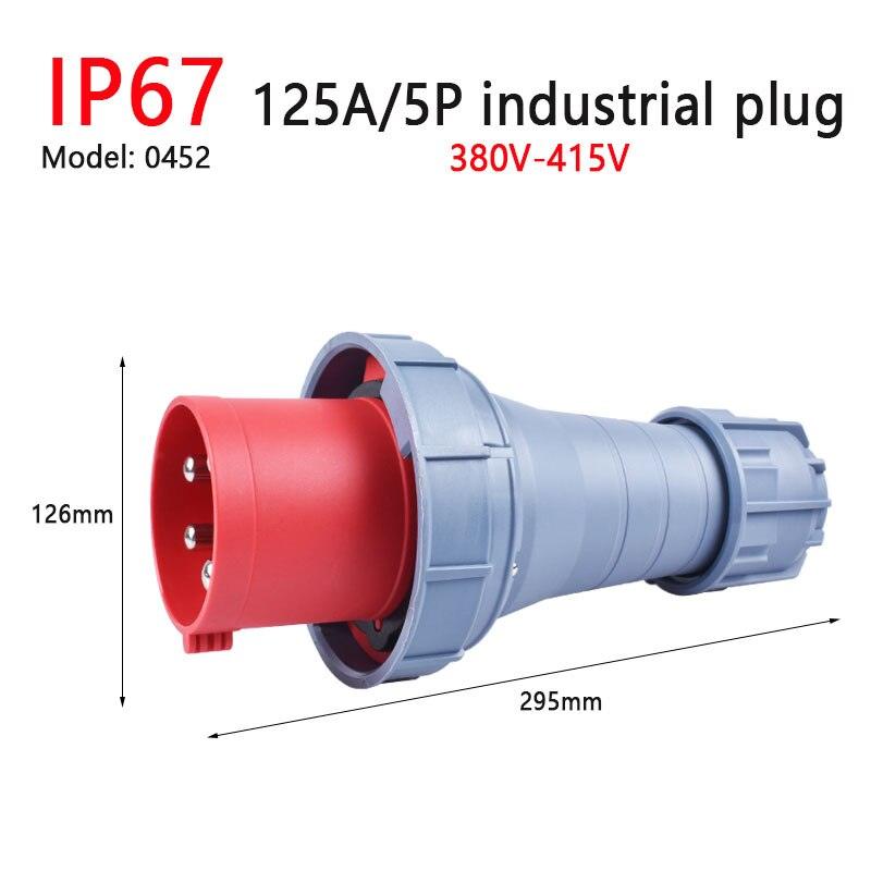 IP67 New Industrial Plug and Socket 63A 125A 3P/4P/5P PA66 Wall Mounted Socket.