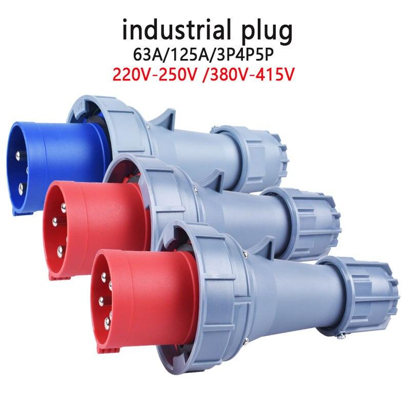 IP67 New Industrial Plug and Socket 63A 125A 3P/4P/5P PA66 Wall Mounted Socket.