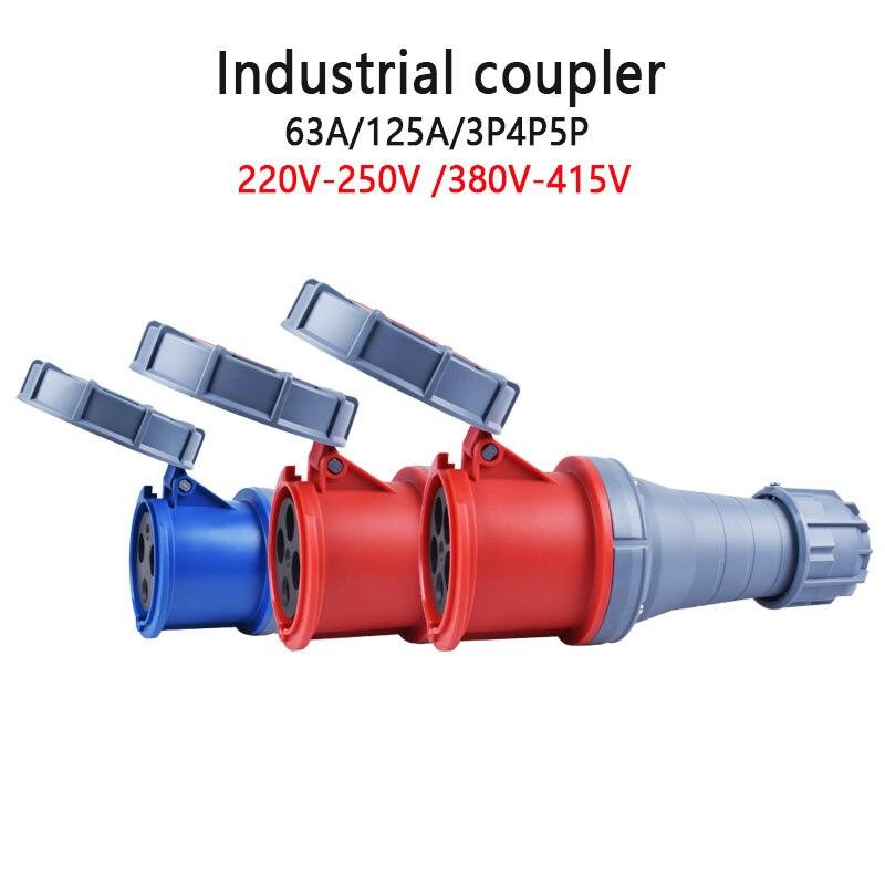 IP67 New Industrial Plug and Socket 63A 125A 3P/4P/5P PA66 Wall Mounted Socket.