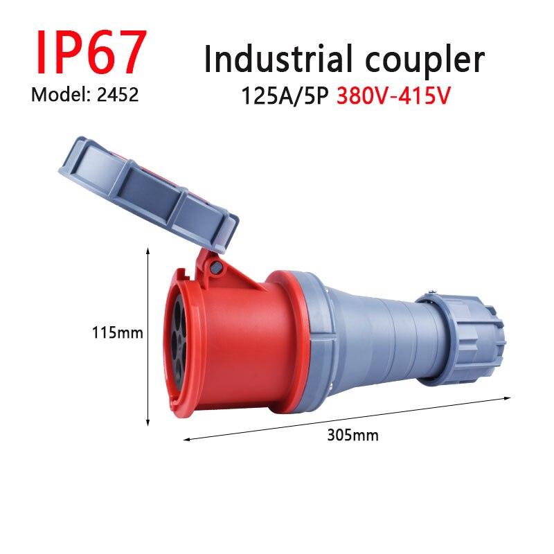 IP67 New Industrial Plug and Socket 63A 125A 3P/4P/5P PA66 Wall Mounted Socket.ip67 63a industrial plug,new industrial plug and socket 3p 230v