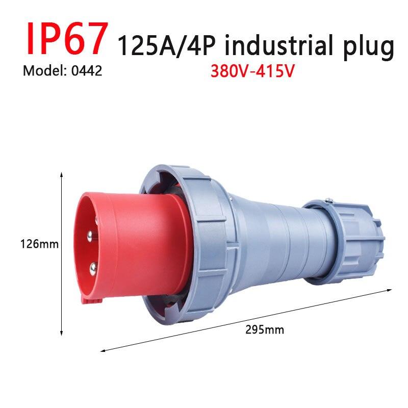 IP67 New Industrial Plug and Socket 63A 125A 3P/4P/5P PA66 Wall Mounted Socket.